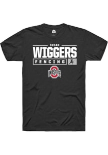 Susan Wiggers Black Ohio State Buckeyes NIL Stacked Box Short Sleeve T Shirt