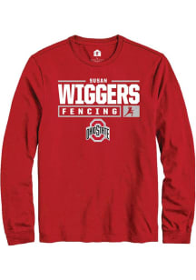 Susan Wiggers Rally Mens Red Ohio State Buckeyes NIL Stacked Box Tee