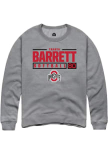 Tanaya Barrett Rally Mens Graphite Ohio State Buckeyes NIL Stacked Box Crew Sweatshirt