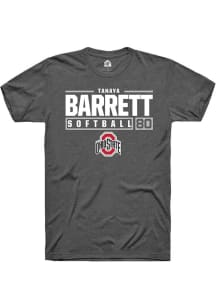 Tanaya Barrett Dark Grey Ohio State Buckeyes NIL Stacked Box Short Sleeve T Shirt