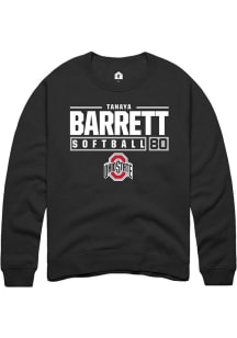 Tanaya Barrett Rally Mens Black Ohio State Buckeyes NIL Stacked Box Crew Sweatshirt