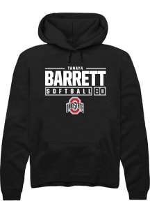 Tanaya Barrett Rally Mens Black Ohio State Buckeyes NIL Stacked Box Hooded Sweatshirt