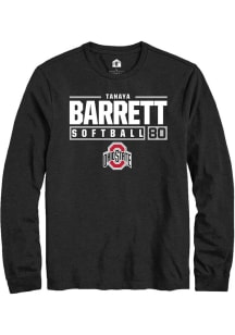 Tanaya Barrett Rally Mens Black Ohio State Buckeyes NIL Stacked Box Tee