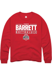 Tanaya Barrett Rally Mens Red Ohio State Buckeyes NIL Stacked Box Crew Sweatshirt