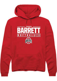 Tanaya Barrett Rally Mens Red Ohio State Buckeyes NIL Stacked Box Hooded Sweatshirt