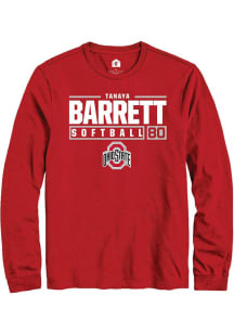 Tanaya Barrett Rally Mens Red Ohio State Buckeyes NIL Stacked Box Tee