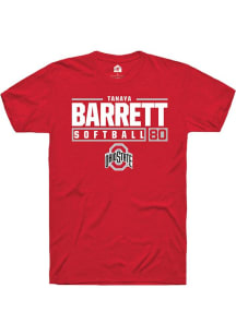 Tanaya Barrett Red Ohio State Buckeyes NIL Stacked Box Short Sleeve T Shirt