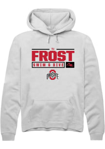 TJ Frost Rally Mens White Ohio State Buckeyes NIL Stacked Box Hooded Sweatshirt