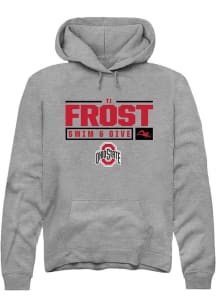 TJ Frost Rally Mens Graphite Ohio State Buckeyes NIL Stacked Box Hooded Sweatshirt
