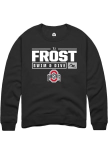TJ Frost Rally Mens Black Ohio State Buckeyes NIL Stacked Box Crew Sweatshirt