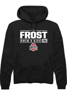 TJ Frost Rally Mens Black Ohio State Buckeyes NIL Stacked Box Hooded Sweatshirt