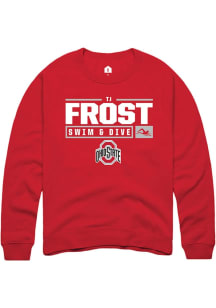 TJ Frost Rally Mens Red Ohio State Buckeyes NIL Stacked Box Crew Sweatshirt