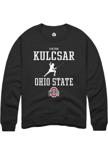 Viktor Kulcsar Rally Mens Black Ohio State Buckeyes NIL Sport Icon Crew Sweatshirt