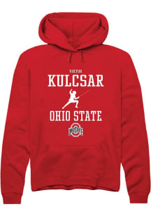 Viktor Kulcsar Rally Mens Red Ohio State Buckeyes NIL Sport Icon Hooded Sweatshirt