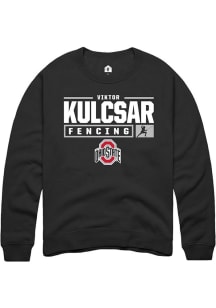 Viktor Kulcsar Rally Mens Black Ohio State Buckeyes NIL Stacked Box Crew Sweatshirt