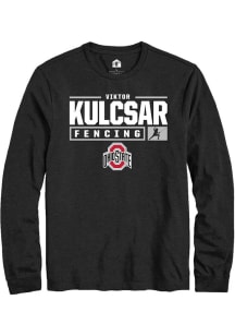 Viktor Kulcsar Rally Mens Black Ohio State Buckeyes NIL Stacked Box Tee