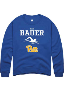 Alex Bauer Rally Mens Blue Pitt Panthers NIL Sport Icon Crew Sweatshirt