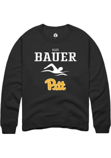 Alex Bauer Rally Mens Black Pitt Panthers NIL Sport Icon Crew Sweatshirt