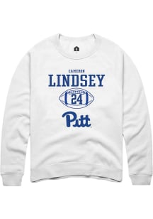 Cameron Lindsey Rally Mens White Pitt Panthers NIL Sport Icon Crew Sweatshirt