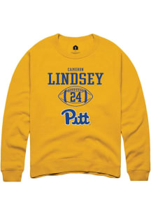 Cameron Lindsey Rally Mens Gold Pitt Panthers NIL Sport Icon Crew Sweatshirt