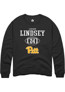 Cameron Lindsey Rally Mens Black Pitt Panthers NIL Sport Icon Crew Sweatshirt