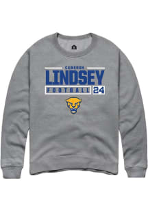 Cameron Lindsey Rally Mens Graphite Pitt Panthers NIL Stacked Box Crew Sweatshirt