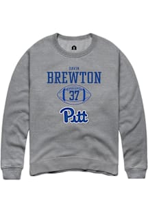 Davin Brewton  Rally Pitt Panthers Mens Graphite NIL Sport Icon Long Sleeve Crew Sweatshirt
