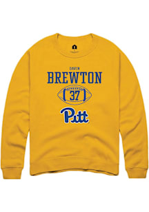 Davin Brewton  Rally Pitt Panthers Mens Gold NIL Sport Icon Long Sleeve Crew Sweatshirt