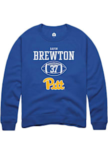 Davin Brewton  Rally Pitt Panthers Mens Blue NIL Sport Icon Long Sleeve Crew Sweatshirt