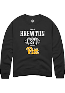 Davin Brewton  Rally Pitt Panthers Mens Black NIL Sport Icon Long Sleeve Crew Sweatshirt