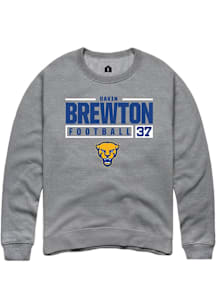 Davin Brewton  Rally Pitt Panthers Mens Graphite NIL Stacked Box Long Sleeve Crew Sweatshirt