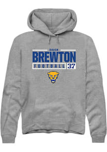 Davin Brewton  Rally Pitt Panthers Mens Graphite NIL Stacked Box Long Sleeve Hoodie