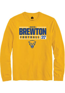 Davin Brewton Rally Mens Gold Pitt Panthers NIL Stacked Box Tee