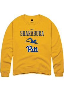 Eric Sharabura  Rally Pitt Panthers Mens Gold NIL Sport Icon Long Sleeve Crew Sweatshirt