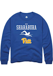 Eric Sharabura  Rally Pitt Panthers Mens Blue NIL Sport Icon Long Sleeve Crew Sweatshirt