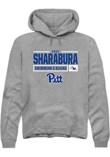 Eric Sharabura  Rally Pitt Panthers Mens Graphite NIL Stacked Box Long Sleeve Hoodie