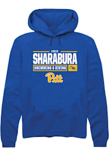 Eric Sharabura  Rally Pitt Panthers Mens Blue NIL Stacked Box Long Sleeve Hoodie