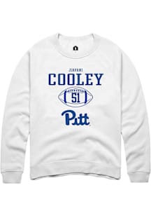 Jiavani Cooley  Rally Pitt Panthers Mens White NIL Sport Icon Long Sleeve Crew Sweatshirt