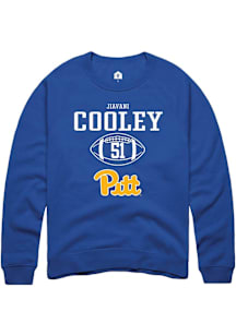 Jiavani Cooley  Rally Pitt Panthers Mens Blue NIL Sport Icon Long Sleeve Crew Sweatshirt