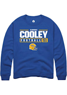 Jiavani Cooley  Rally Pitt Panthers Mens Blue NIL Stacked Box Long Sleeve Crew Sweatshirt