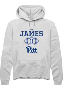 Nick James Rally Mens White Pitt Panthers NIL Sport Icon Hooded Sweatshirt