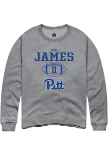 Nick James Rally Mens Graphite Pitt Panthers NIL Sport Icon Crew Sweatshirt