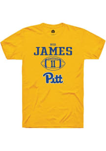 Nick James Gold Pitt Panthers NIL Sport Icon Short Sleeve T Shirt