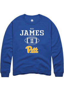 Nick James Rally Mens Blue Pitt Panthers NIL Sport Icon Crew Sweatshirt