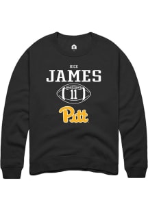 Nick James Rally Mens Black Pitt Panthers NIL Sport Icon Crew Sweatshirt