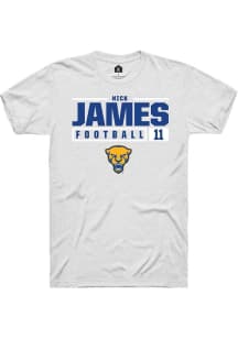 Nick James White Pitt Panthers NIL Stacked Box Short Sleeve T Shirt