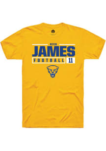 Nick James Gold Pitt Panthers NIL Stacked Box Short Sleeve T Shirt
