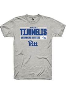 Sofija Tijunelis Ash Pitt Panthers NIL Stacked Box Short Sleeve T Shirt