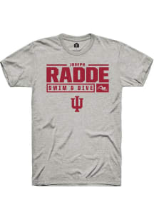 Joseph Radde Ash Indiana Hoosiers NIL Stacked Box Short Sleeve T Shirt