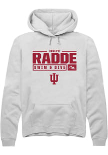 Joseph Radde Rally Mens White Indiana Hoosiers NIL Stacked Box Hooded Sweatshirt